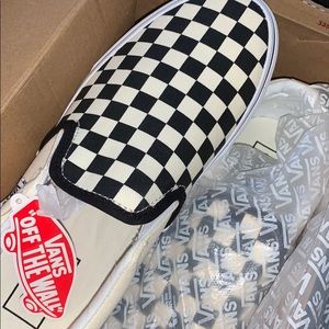 VANS Asher Checkerboard Slip On Shoes